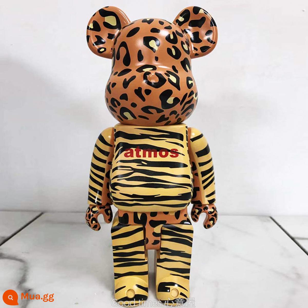 Bearbrick lưới đỏ bạo lực gấu búp bê trang trí phòng khách xây dựng mô hình khối búp bê gấu dâu tây gấu mù hộp quà tặng - da báo