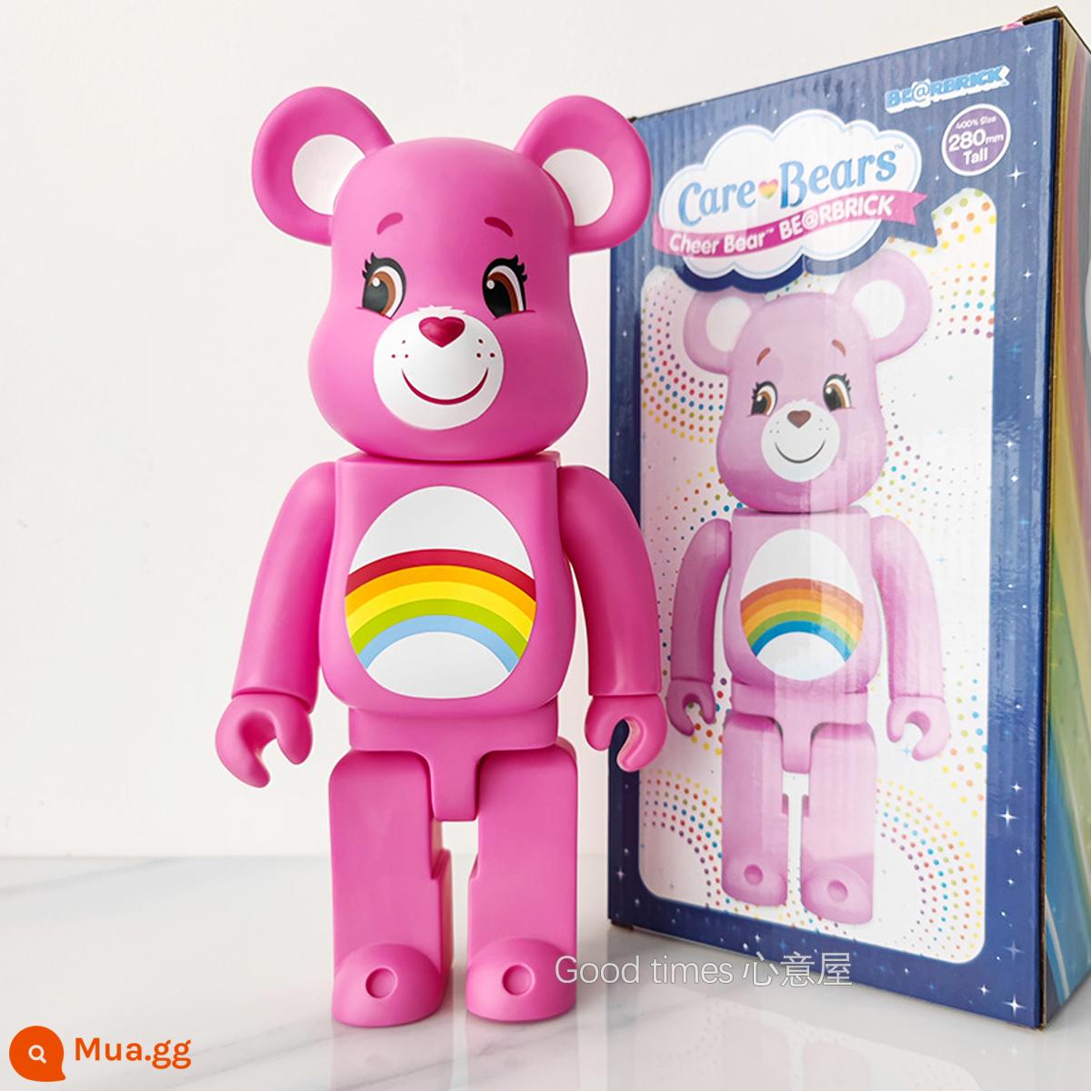 Bearbrick lưới đỏ bạo lực gấu búp bê trang trí phòng khách xây dựng mô hình khối búp bê gấu dâu tây gấu mù hộp quà tặng - Màu xanh hải quân