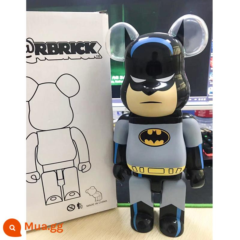 Bearbrick lưới đỏ bạo lực gấu búp bê trang trí phòng khách xây dựng mô hình khối búp bê gấu dâu tây gấu mù hộp quà tặng - màu xanh da trời