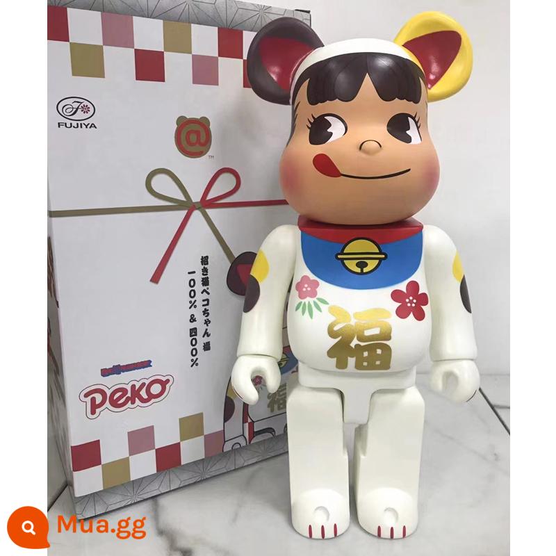 Bearbrick lưới đỏ bạo lực gấu búp bê trang trí phòng khách xây dựng mô hình khối búp bê gấu dâu tây gấu mù hộp quà tặng - xám