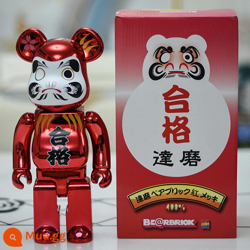 bearbrick bạo lực gấu thủy triều chơi mạ điện khối xây dựng gấu trang trí phòng khách nghệ thuật mô hình búp bê búp bê thủy triều mù hộp - Damo mạ điện màu đỏ (phiên bản cao cấp có 1 khớp bấm)