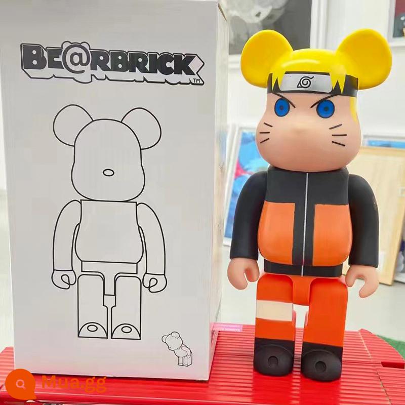 Bearbrick lưới đỏ bạo lực gấu búp bê trang trí phòng khách xây dựng mô hình khối búp bê gấu dâu tây gấu mù hộp quà tặng - Màu tím