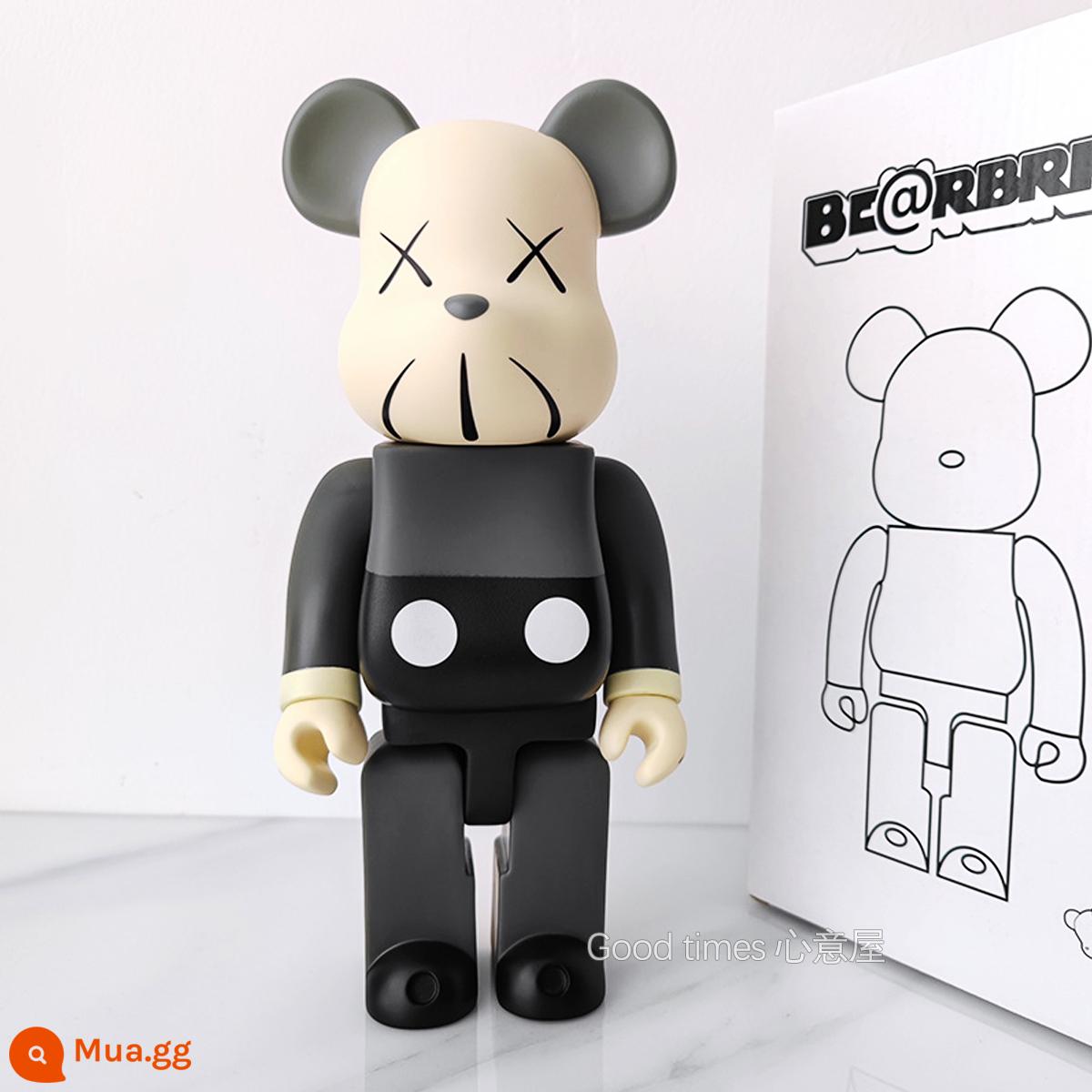 Bearbrick lưới đỏ bạo lực gấu búp bê trang trí phòng khách xây dựng mô hình khối búp bê gấu dâu tây gấu mù hộp quà tặng - trời xanh