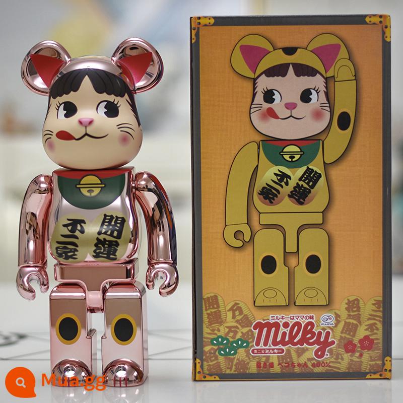 bearbrick bạo lực gấu thủy triều chơi mạ điện khối xây dựng gấu trang trí phòng khách nghệ thuật mô hình búp bê búp bê thủy triều mù hộp - Vàng tươi