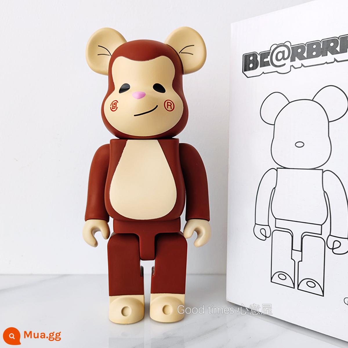 Bearbrick lưới đỏ bạo lực gấu búp bê trang trí phòng khách xây dựng mô hình khối búp bê gấu dâu tây gấu mù hộp quà tặng - con khỉ