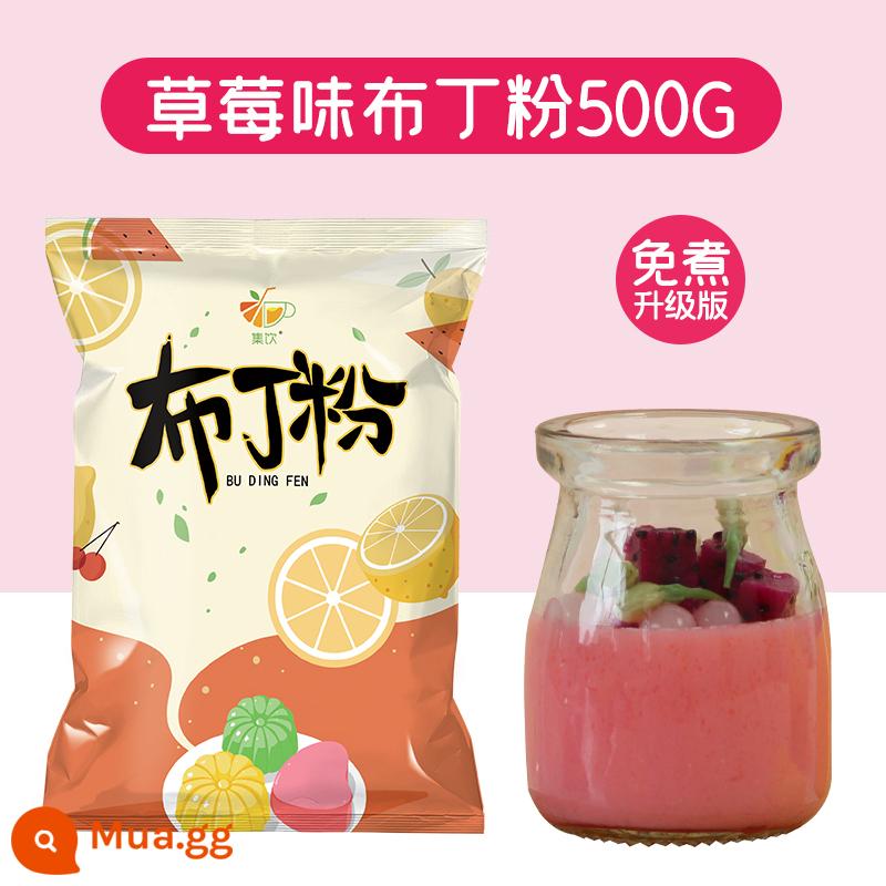 Bộ sưu tập uống 1kg bột pudding trứng quán trà sữa bột thạch đặc biệt hộ gia đình tự làm thương mại trà sữa nguyên liệu giá thông quan - Hương dâu-500g