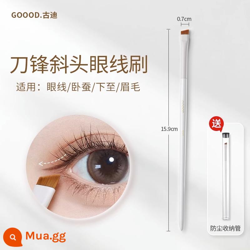 Goody Sickle Eyeliner Brush Eyeshadow Blade Brush Chi tiết cọ Bàn chải lông mày góc cạnh Kem che khuyết điểm dưới mí mắt cho cọ trang điểm tằm - Cọ kẻ mắt dạng xéo (cực trắng)