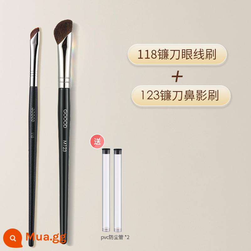 Goody Sickle Eyeliner Brush Eyeshadow Blade Brush Chi tiết cọ Bàn chải lông mày góc cạnh Kem che khuyết điểm dưới mí mắt cho cọ trang điểm tằm - 118 cọ hình liềm + 123 cọ bóng mũi hình liềm