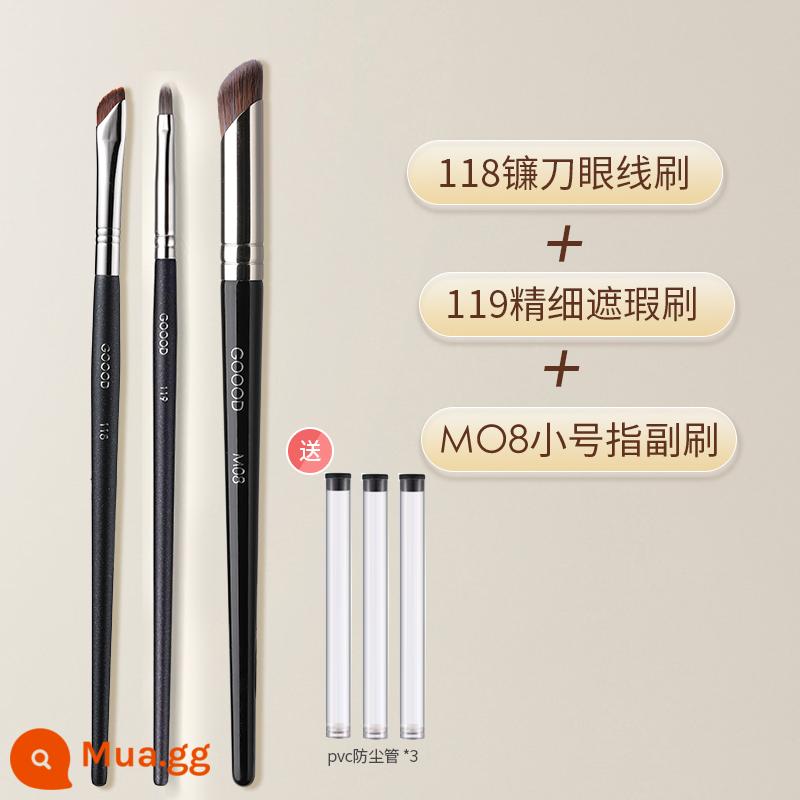 Goody Sickle Eyeliner Brush Eyeshadow Blade Brush Chi tiết cọ Bàn chải lông mày góc cạnh Kem che khuyết điểm dưới mí mắt cho cọ trang điểm tằm - Bàn chải hình liềm 118 + Bàn chải máng nước mắt 119 + Bàn chải đầu ngón tay M08