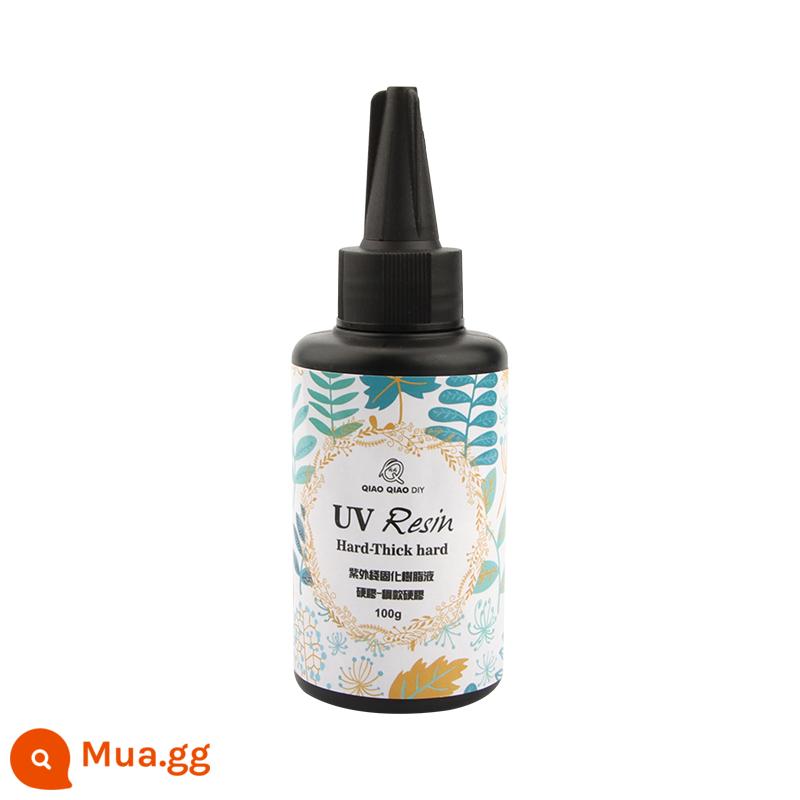 Qiaoqiao tự làm dày cứng keo UV keo nhựa epoxy handmade tự làm chất liệu đá quý keo ngôi sao pha lê keo - Keo cứng dày không mùi (100g)