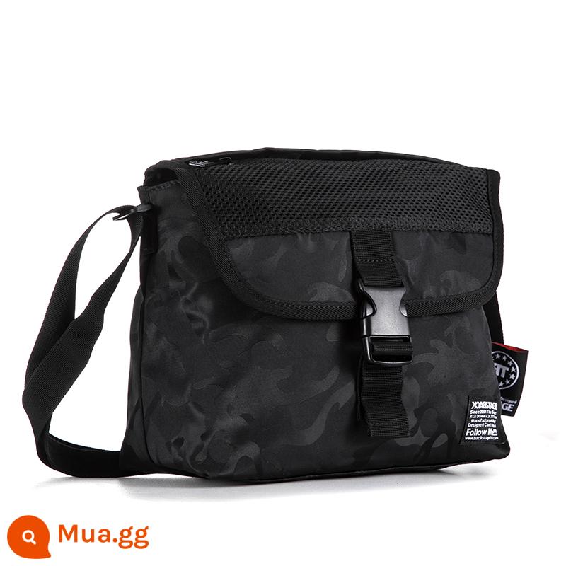 Thương hiệu Thương hiệu Túi đeo vai nam Thương hiệu Phong trào Xu hướng Oxford Vải Oxford Hip -hop Trendy Postman Student Bag Bag Bag - màu ngụy trang đen