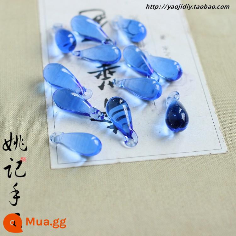 Kẹp tóc kẹp tóc DIY phụ kiện trang sức chất liệu handmade * cổ đèn lửa trung chuyển * 20*8mm giọt nước thủy tinh - 1 màu xanh vừa