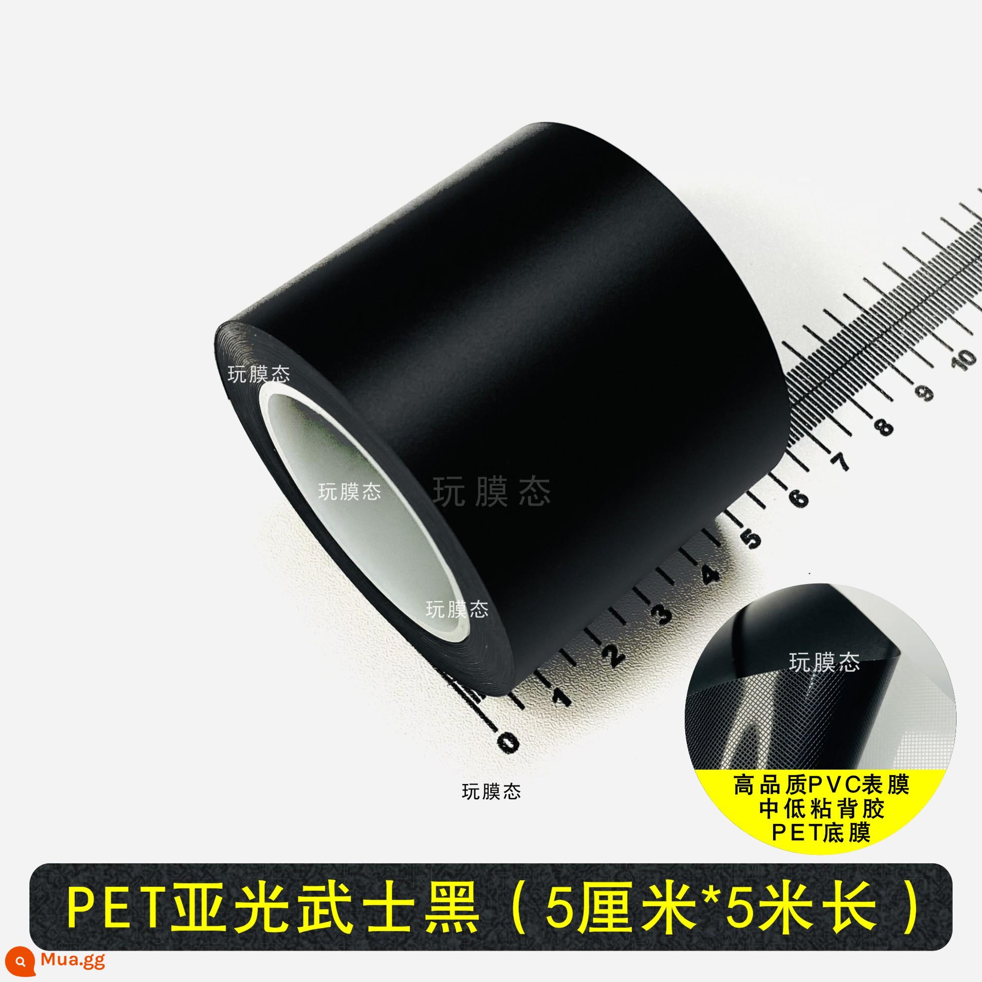 Phim đổi màu xe màu đen sáng màu đen mờ hoa văn sợi carbon PET đàn piano màu đen sáng dải trang trí nội thất nhãn dán điều khiển trung tâm sửa đổi thân xe - [PET Matt Samurai Black] Cuộn 5cm*5m [Chất lượng cao]