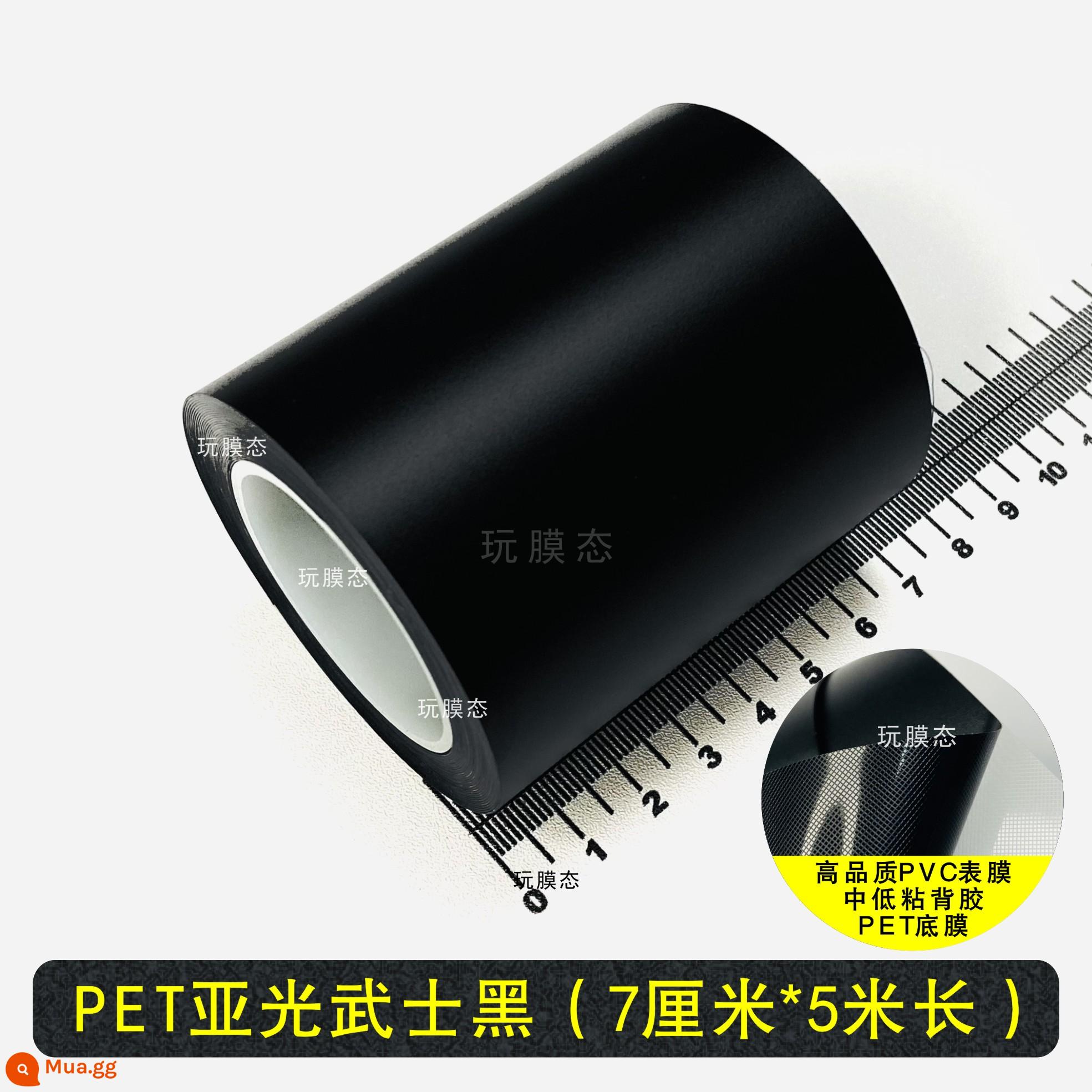 Phim đổi màu xe màu đen sáng màu đen mờ hoa văn sợi carbon PET đàn piano màu đen sáng dải trang trí nội thất nhãn dán điều khiển trung tâm sửa đổi thân xe - [PET Matt Samurai Black] Cuộn 7cm*5m [Chất lượng cao]