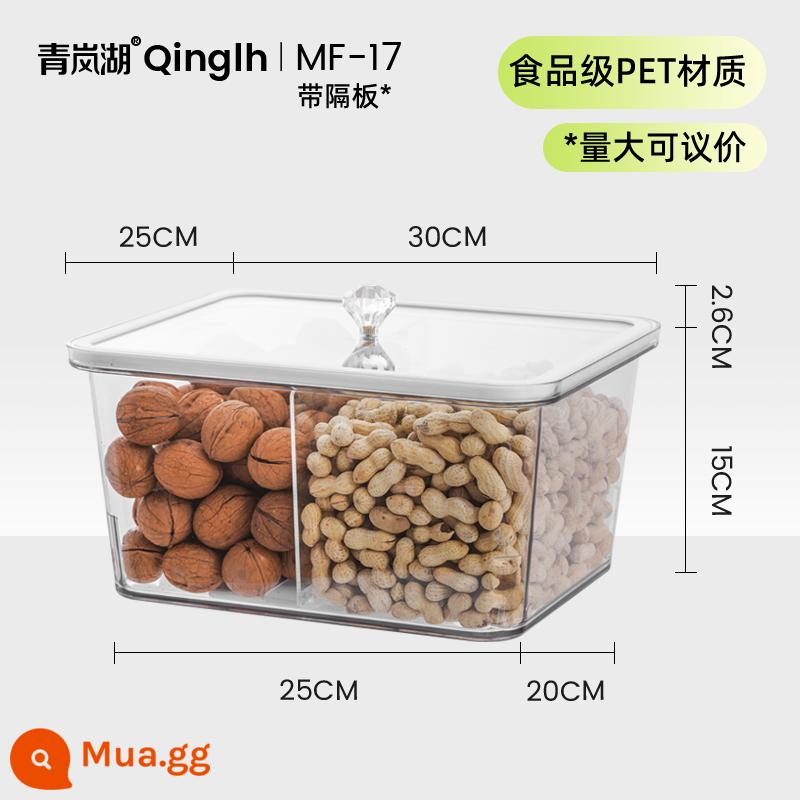Siêu thị niêm phong bể chứa hàng hóa hàng hóa khô với hộp hiển thị hộp niêm phong hộp đóng hộp thùng của hạt ăn nhẹ hiển thị trong suốt - MF-17 (có vách ngăn) (dài 30*rộng 25*cao 15CM)