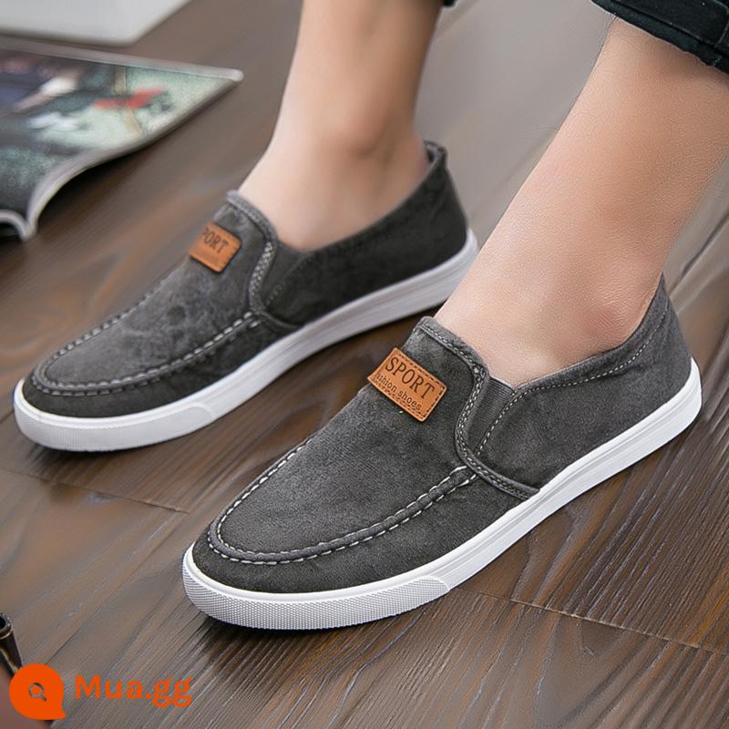 Mùa Xuân Năm 2023 Tất Cả Trận Đấu Nam Giày Vải Slip-on Thể Thao Giày Lười Thoáng Khí Làm Việc giày Chống Trượt - F05 màu xám