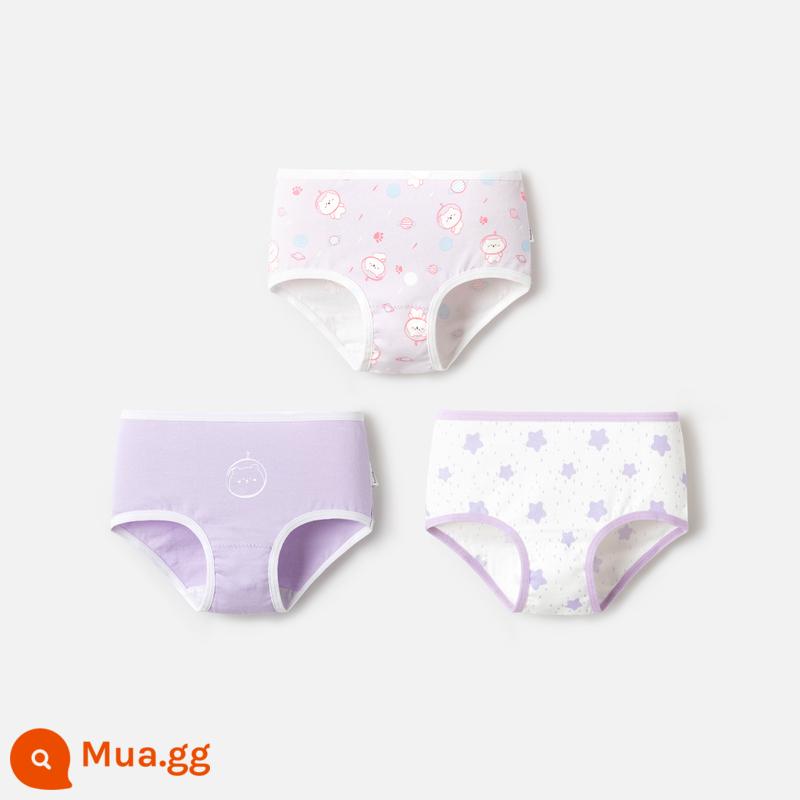 Quần lót nữ Balabala cotton hình tam giác cho trẻ nhỏ và lớn không có kẹp PP bốn góc và ba mảnh - Màu tím--tam giác