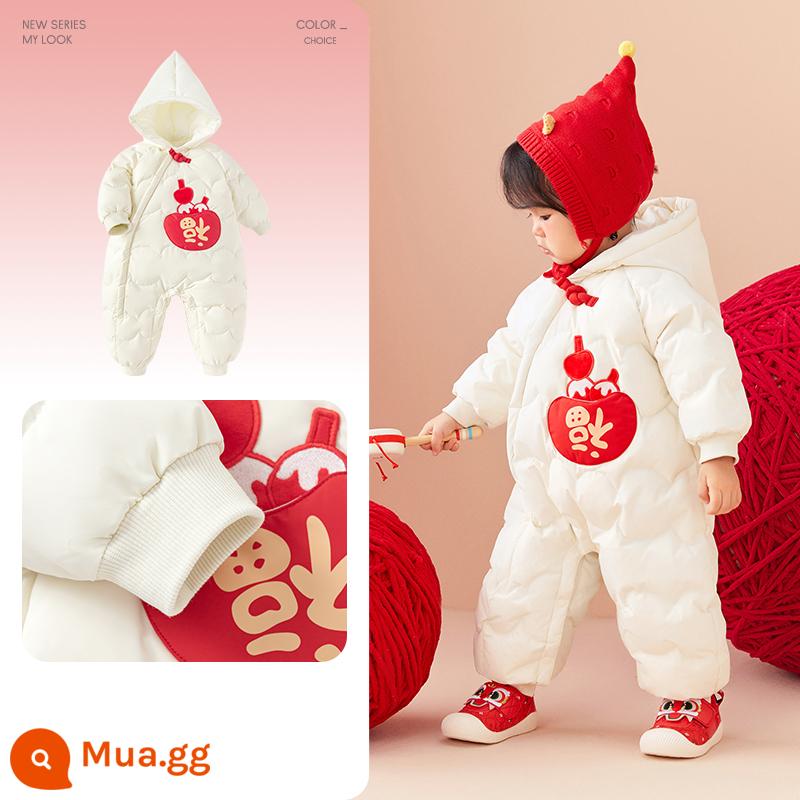 Balabala baby onesie quần áo trẻ sơ sinh áo liền quần 2024 lời chúc mừng năm mới - "Phúc lành" rất nhiều-10501