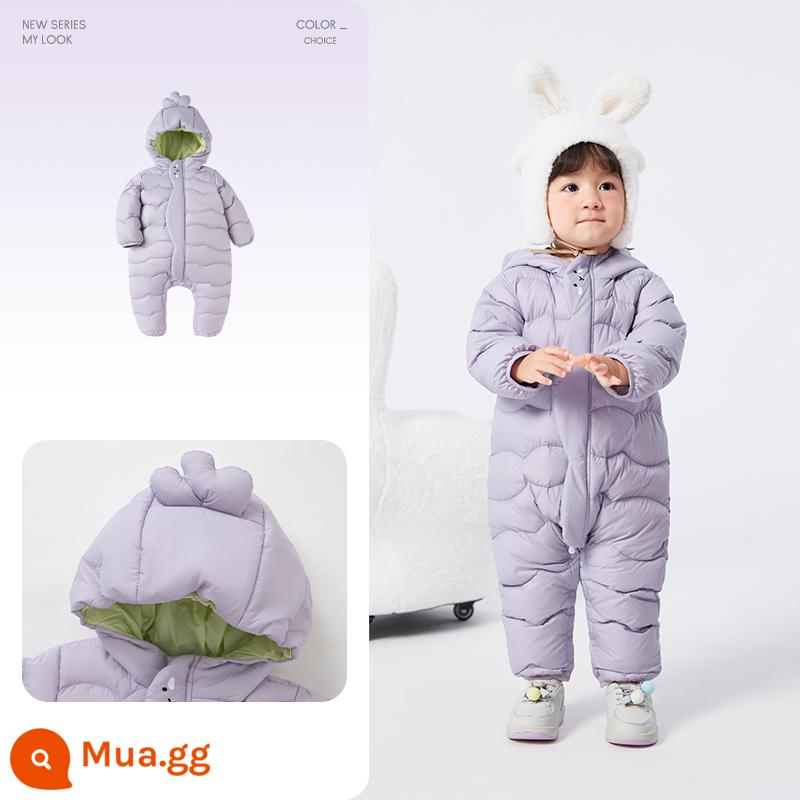 Balabala bé xuống áo khoác mùa đông Jumpsuit quần áo bé trai 2023 bé gái mới mùa đông ôm sát quần áo - Hình đám mây tím khoai môn-70013