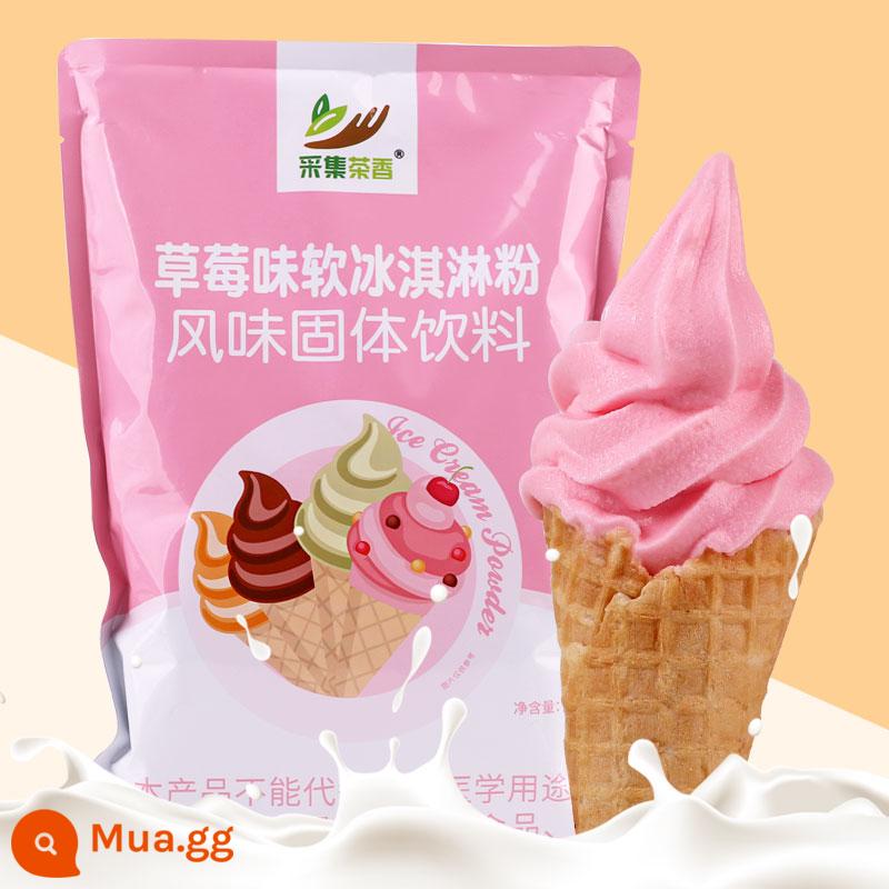 1kg bột làm kem mềm máy làm kem nón sundae thương mại thành phần handmade tự chế đào kem matcha - [Phong cách mới] Hương dâu