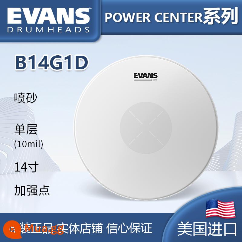 Trống quân sự EVANS trống da ECSRD sản xuất chính hãng Mỹ G1G2 cộng hưởng 1314 xịt dầu hai lớp D'Addario - Băng keo trắng phun một lớp 14 inch-B14G1D có điểm gia cố