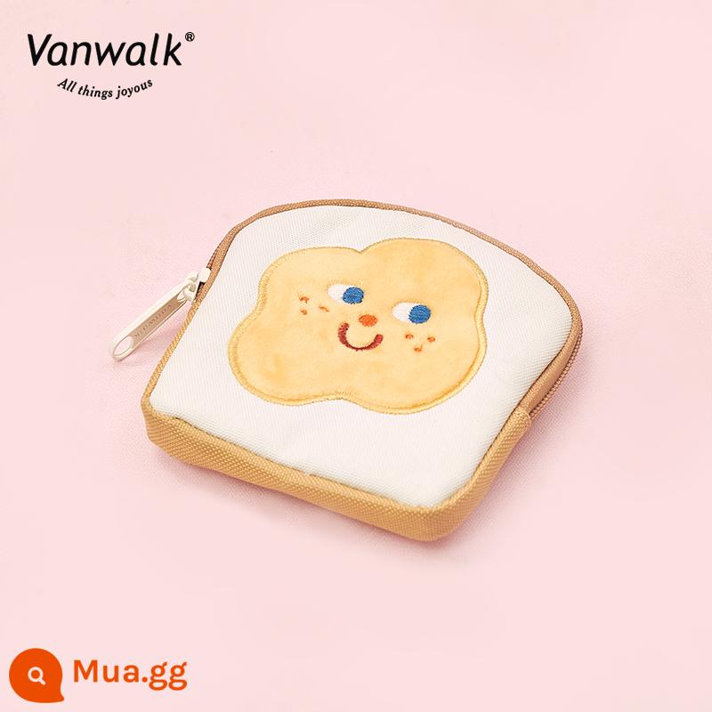 VANWALK sức sống bữa sáng nguyên bản mini hoạt hình ví sáng tạo cặp học sinh mặt dây chuyền dễ thương túi lưu trữ chìa khóa - ví đựng tiền bánh mì