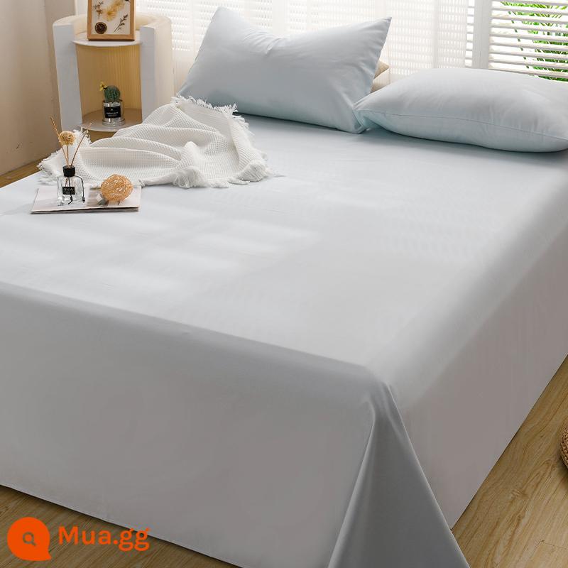 Dày cotton chải ga trải giường đơn mảnh 100 cotton đồng màu ký túc xá sinh viên đơn chăn đôi vỏ gối đơn bộ ba món - CDM nước mây xanh LL [bông dày chải]