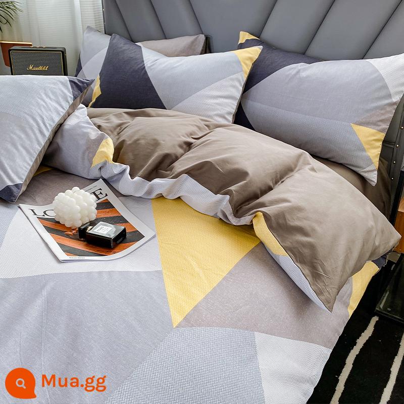 Ins Đơn Giản Gió Giường Bộ 4 Cotton Nguyên Chất 100 Vỏ Chăn Bé Trai Ký Túc Xá 3 Bộ Chăn Ga Gối - M Melbourne [100% cotton, mềm mại và thân thiện với da]