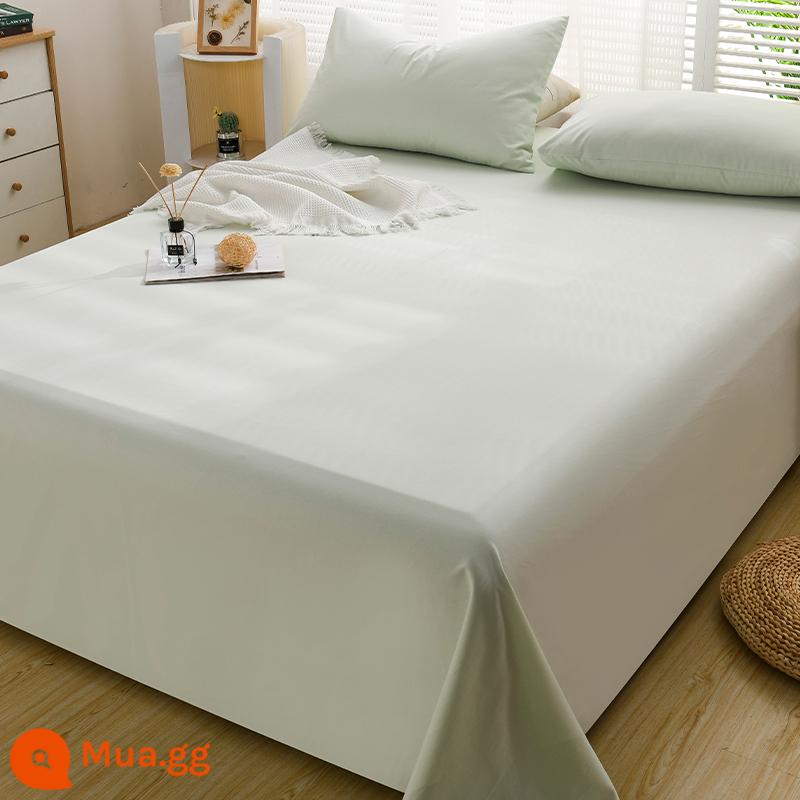 Dày cotton chải ga trải giường đơn mảnh 100 cotton đồng màu ký túc xá sinh viên đơn chăn đôi vỏ gối đơn bộ ba món - CDM xanh tươi LL [bông chải dày]