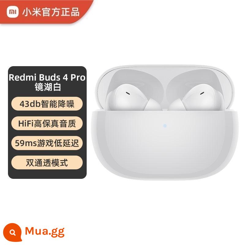 Tai nghe Bluetooth không dây chân thực Xiaomi Redmi Buds4Pro Công nghệ khử tiếng ồn chủ động Trò chơi nhét trong tai có độ trễ thấp - Redmi Buds4 Pro [Jinghu White] Express