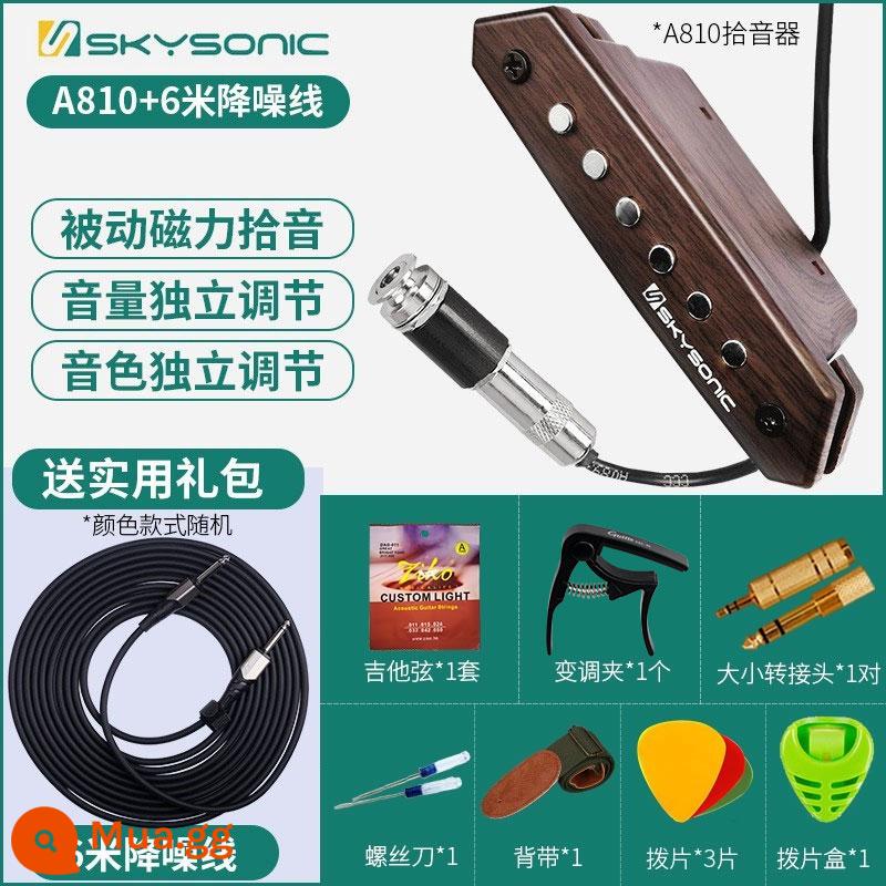 Tianyin Guitar Pickup MIỄN PHÍ Khoan Dân gian Ballad Cổ điển Muji Special Loa bản vá A810/A710 - Bộ thu thụ động｜Điều chỉnh âm lượng và âm thanh kép A810 + cáp giảm tiếng ồn 6 mét