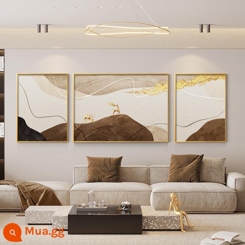 Hươu Shengcai Tranh trang trí phòng khách Ý nghĩa Ánh sáng tốt Nền ghế sofa sang trọng Tranh treo tường Chất lượng cao Bức tranh tường khí quyển Triptych - Hươu mang lại sự giàu có H