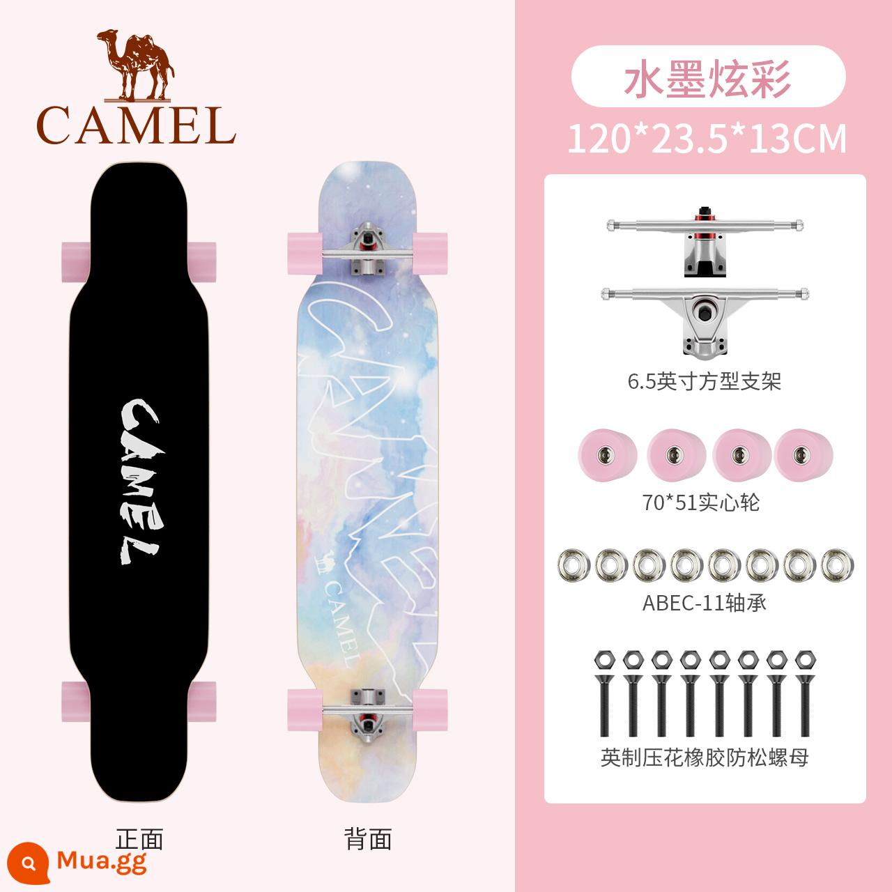 Lạc Đà Longboard Ván Trượt Người Mới Bắt Đầu Ban Nhảy Cô Gái Bàn Chải Đường Chuyên Nghiệp Ban Nam Trưởng Thành Đường Thanh Niên Xe Tay Ga - Mực đầy màu sắc-Y33BE06054