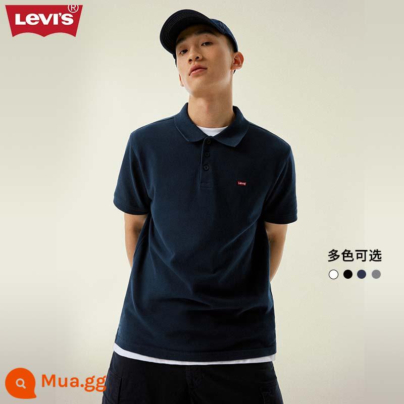 Levi'sÁo sơ mi polo trắng nam của Levi's 23 mùa hè cặp đôi phong cách retro Mỹ xu hướng áo phông ngắn tay trung tính - màu xanh da trời