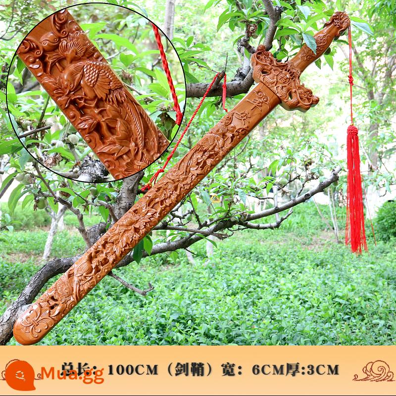 Authentic Feicheng Taoomu Thị trấn Swing Town Thị trấn Trẻ em Bảo vệ Pebunary Peach Tim Sword Children Baby Taoist Sword Magisa - Thanh kiếm Ping'an 100CM (gỗ đào chạm khắc tinh xảo đích thực)