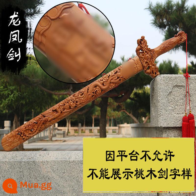 Chuẩn bị tự nhiên Peach Peach Sword Sword Ornament Nữ trẻ em Peach Wood Sword Sword Boy Mặt dây chuyền cửa hàng hàng đầu Cửa hàng Magic Magic - Thanh kiếm rồng phượng 100CM (gỗ đào đích thực được chạm khắc tinh xảo) hỗ trợ nhận dạng