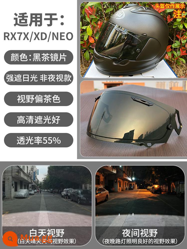 Arairx7x Ống Kính NEO/XD/GX Ngày và Đêm Gương Đa Năng Mạ Điện Symphony Đổi Màu Nhãn Dán Chống Sương Mù Cho Xe Máy Nhà Máy Phụ - Tròng kính trà đen RX7X/XD/NE0 - tấm che nắng và bảo vệ mặt, bộ vệ sinh ống kính miễn phí