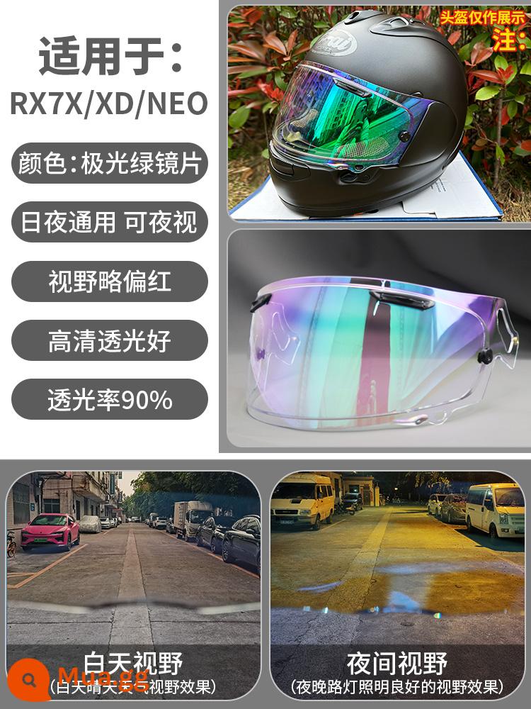 Arairx7x Ống Kính NEO/XD/GX Ngày và Đêm Gương Đa Năng Mạ Điện Symphony Đổi Màu Nhãn Dán Chống Sương Mù Cho Xe Máy Nhà Máy Phụ - Thấu kính xanh ảo RX7X/XD/NE0 - sử dụng cả ngày lẫn đêm, bộ vệ sinh ống kính miễn phí