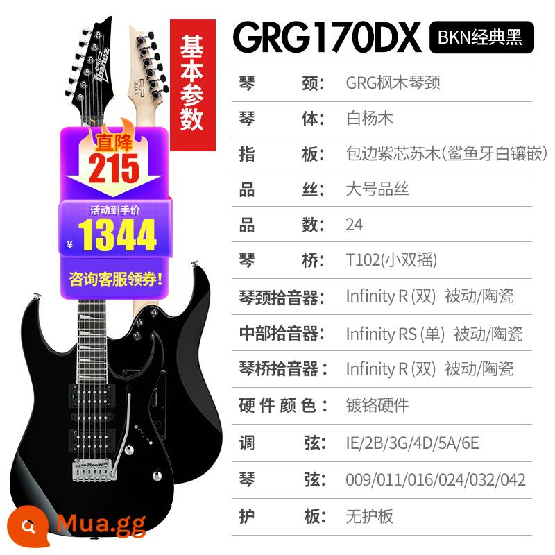 Ibanez Ibanna Đàn Guitar Điện GRX40/70QA/120 GRG121/170DX Bộ Đàn Guitar Cho Người Mới Bắt Đầu - [⭐Rock Model] GRG170DX Đen BKN+ Gói quà tặng cho người mới bắt đầu