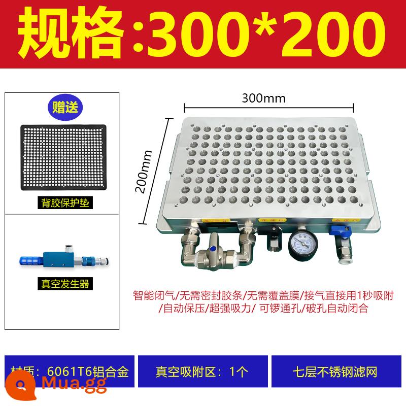 CNC công nghiệp máy hút bụi Poly -porous CNC mà không niêm phong thanh cao su PVC Tấm nhôm bằng thép không gỉ Máy phay bằng thép không gỉ - Model nâng cấp mới 300X200 (bao gồm bộ lọc bằng thép không gỉ, tấm bảo vệ, máy tạo chân không)