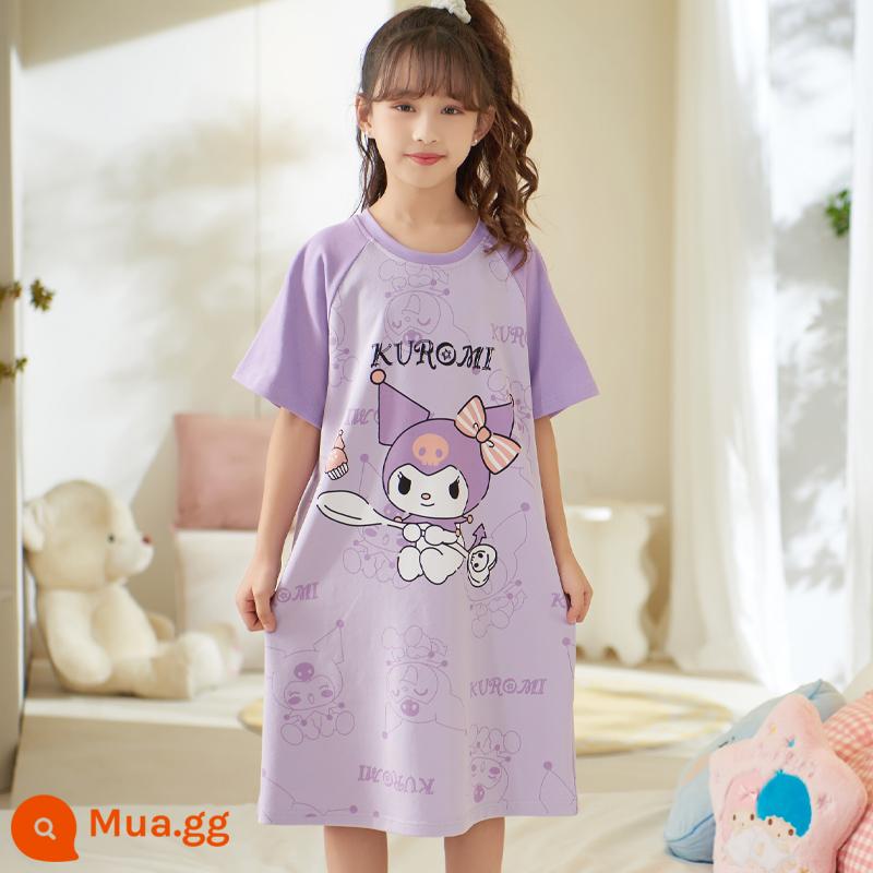 Váy ngủ bé gái mùa hè phần mỏng ngắn tay cotton đồ ngủ trẻ em bé gái phục vụ tại nhà mùa hè Váy Kulomi - 22616-Culomi