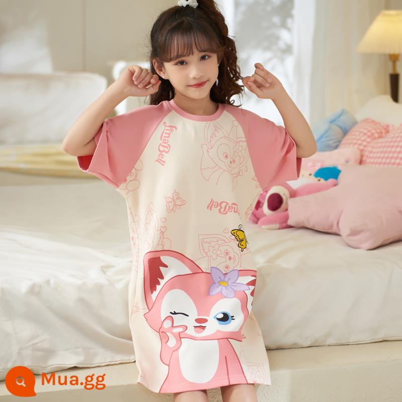 Váy ngủ trẻ em bé gái 2023 phim hoạt hình mới mùa hè ngắn tay mỏng phần bé gái cotton cho bé Bộ quần áo mặc nhà Kulomi - 22619-Lina Belle