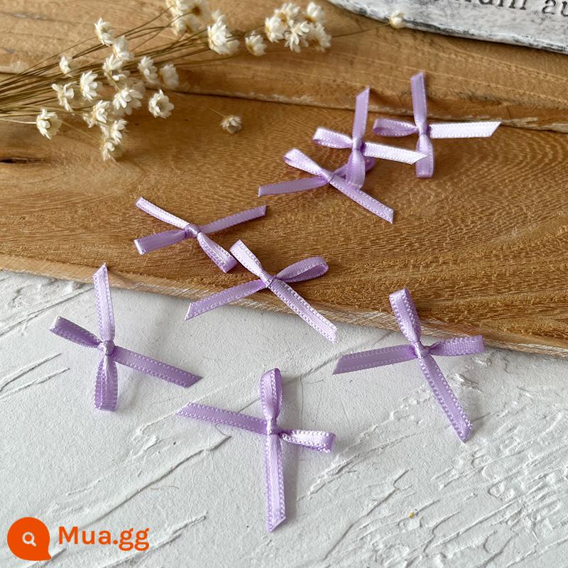 Rộng 2.5cm ruy băng handmade thành nơ handmade DIY chất liệu quần áo phụ kiện tóc phụ kiện đựng thẻ chất liệu trang trí - 10 chiếc nơ nhỏ màu tím, ruy băng rộng 0,3cm