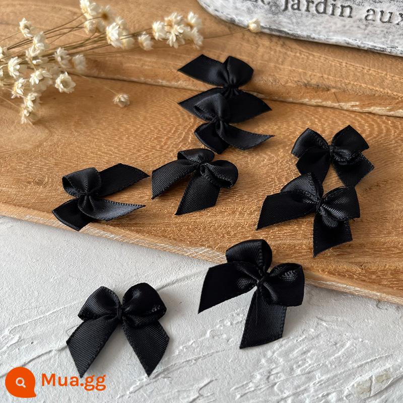 Rộng 2.5cm ruy băng handmade thành nơ handmade DIY chất liệu quần áo phụ kiện tóc phụ kiện đựng thẻ chất liệu trang trí - 11 chiếc nơ đen, ruy băng rộng 1cm