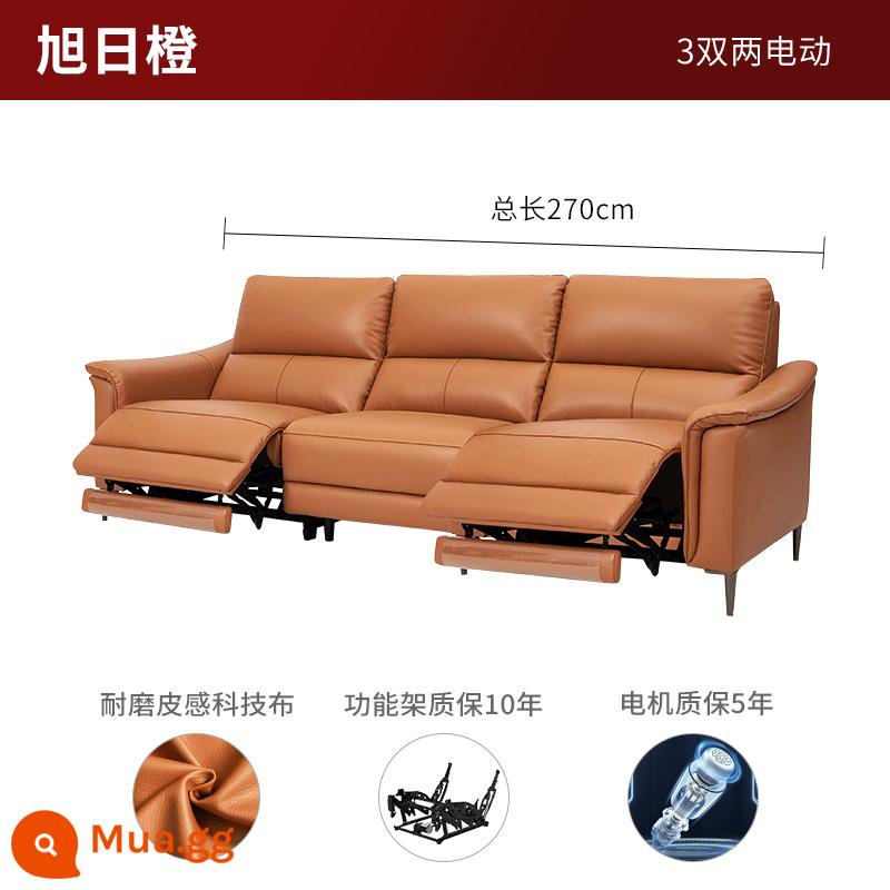 Gujia Nhà Đơn Giản Căn Hộ Nhỏ Công Nghệ Sofa Vải Giường Nội Thất Phòng Khách Vải Cloud Sofa 2175/2205 - [Giao hàng trong vòng 7 ngày] [6058] [Sunrise Orange] Xe ba chỗ 2 xe điện