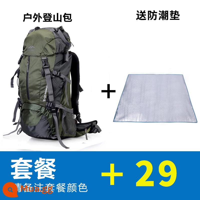 Túi leo núi ngoài trời Topsky dành cho nam và nữ đa chức năng 40L50L 60L Túi đeo vai ba lô đi bộ đường dài sức chứa lớn - [Ba lô + Tấm lót chống ẩm + Áo mưa]