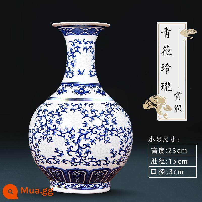 Vase Geramic Light Light sang trọng cao -sứ Jingdezhen màu xanh và trắng Đồ sứ Trung Quốc Trang trí trang trí trang trí trang trí trang trí trang trí trang trí trang trí trang trí - Bình nhỏ màu xanh trắng (có đế)