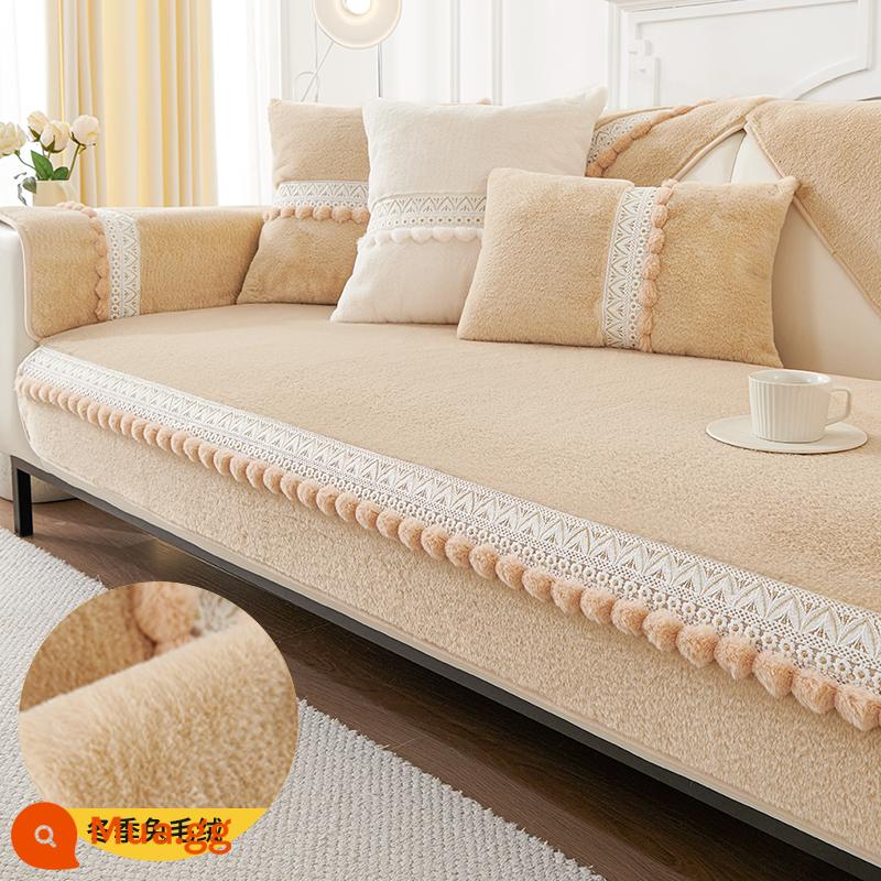 Đệm sofa kiểu Pháp nhẹ mới 2023, bọc ghế sofa da chống trượt chenille phổ thông cho mọi mùa, đệm ngồi, phong cách thu đông - Cà phê nhẹ Chloe (kiểu mùa đông)