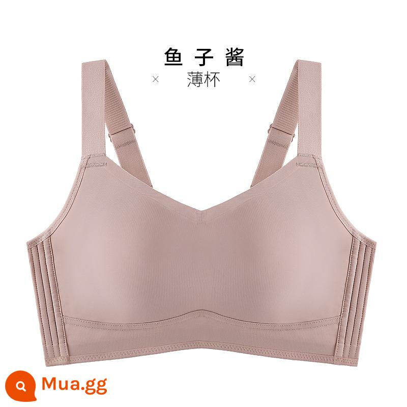 Đồ lót không vết cho phụ nữ ngực lớn khoe ngực nhỏ corset để thu gọn bầu ngực phụ để chống chảy xệ không có vòng thép giảm ngực áo ngực phần mỏng - trứng cá muối