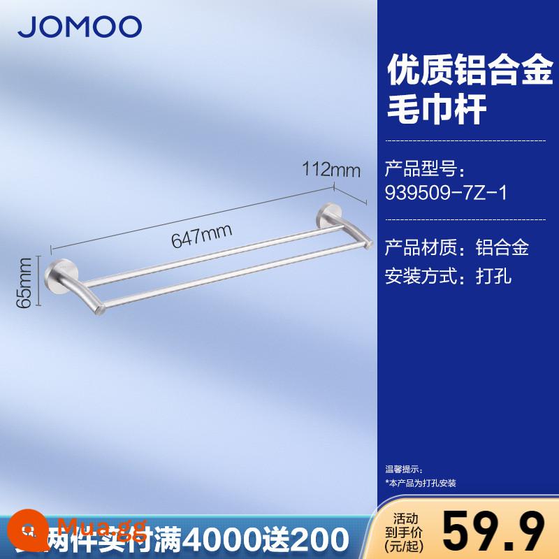 Jiumu Giá Treo Khăn Nhà Tắm Bột Phòng Giá Treo Khăn Kệ Inox Phòng Tắm Phần Cứng Mặt Dây Chuyền Thanh Đơn Thanh Đôi - Trụ nhôm không gian đôi 939509-7Z-1